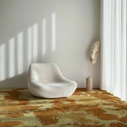 tide and bloom concept rug leafy shadows copper
