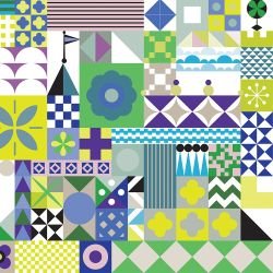 whimsical impressions castle flag green
