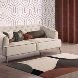 abstract dimensions concept cushion curtain and rug