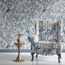 animal tropics concept wallpaper and armchair