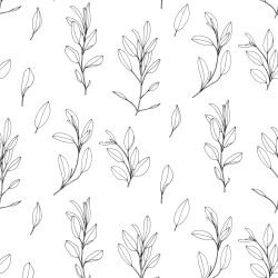 leaf outlines tapered twigs black white