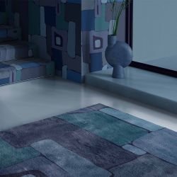 art concept rug mountain blue