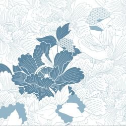 japanese inspired oriental carnation cloud powderblue white