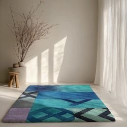 tinted garden concept rug indigo planes red blue