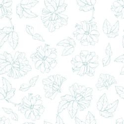 flower doodles fallen blooms cyan white