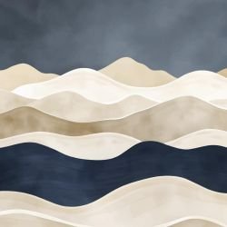 waves of earth mountain mirage no sun neutral night