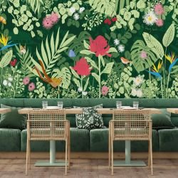 bushland beauties concept mural banquette
