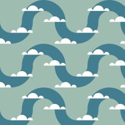 whimsical impressions cloud stream pale teal