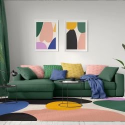 natural forms concept rug crevice blue green mix
