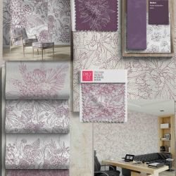 flower doodles moodboard purples