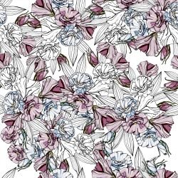 flower doodles sketched florals purple blue
