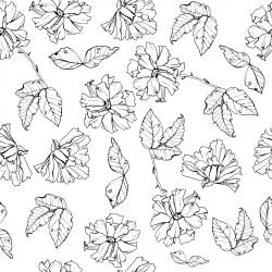 flower doodles withered blooms black white