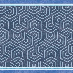 directions hexagon half border cobalt blue