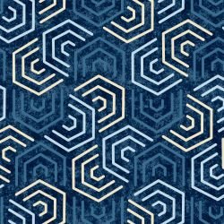 directions hexagon half deep blue hue block