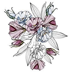 flower doodles blossoming art purple blue