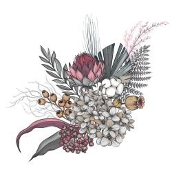 flower doodles faded posy vintage