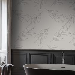 floral freestyle concept powder room wallpaper