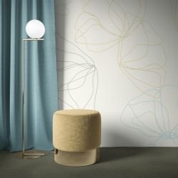 floral freestyle concept wall mural ottoman curtain carpet