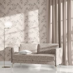 floral freestyle concept wallpaper and lounge upholstery