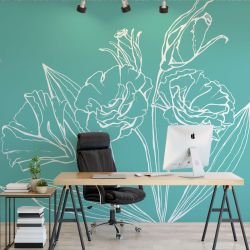 flower doodles mural concept grounding florals 