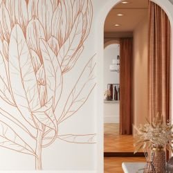 flowing flora concep  protea poise sunset