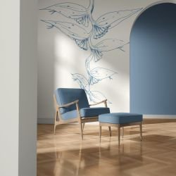 flowing flora concept hanging heliconia powderblue eggshell