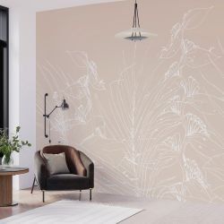 flowing flora floral inkfall neutral white concept 