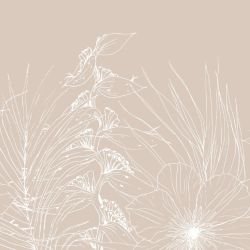 flowing flora floral inkfall neutrals white