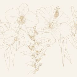 flowing flora garden of lines spice eggshell