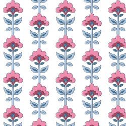 stamped stories fleur trellis pink blue