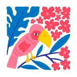 natures playland perching parrot in paradise