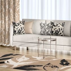 garden sketches concept curtain cushions and carpet  