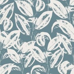 garden sketches faded leaves teal cream