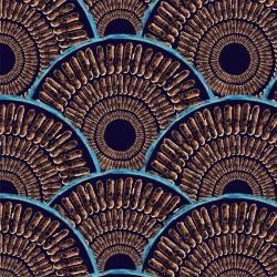 garden sketches mosaic scallop gold navy