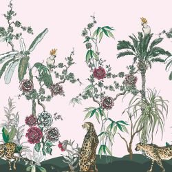 garden villa floral garden cheetah pink