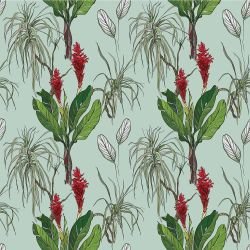 garden villa tropical scarlet palm blue green