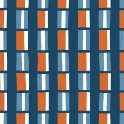 gentle geoemtrics parallel patterning blues oranges