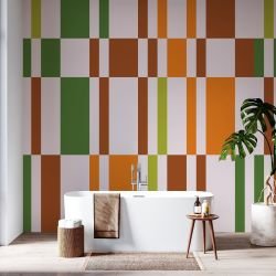 geo candence concept bathroom mural