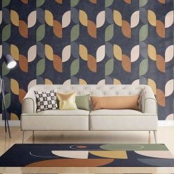 pictoral shapes concept rug williams green pops mural