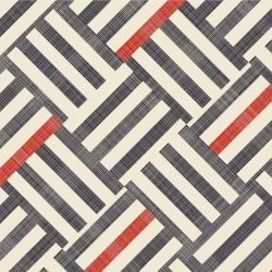 geometric twist textile patch cream red grey
