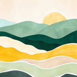 waves of earth flowing hills green yellow 