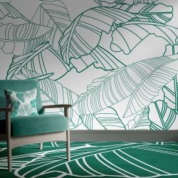 fronds silhouette concept rug striped palm white marine reverse