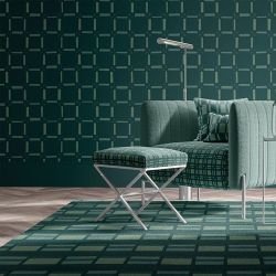 gentle geoemtrics concept rug parallel patterning turquoise