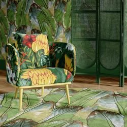 tropical medley concept rug watercolour banana leaf original