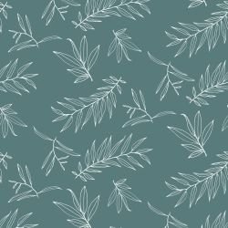 leaf outlines floating stem slate white