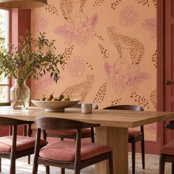 ink tropics concept dining room wallpaper