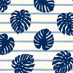 ink tropics monstera scatter stripe sky midnight