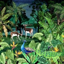 jungle story blackbuck mural night time  