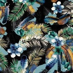 jungle jewels feathered canopy collage multi