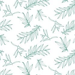 leaf outlines floating stem marine white